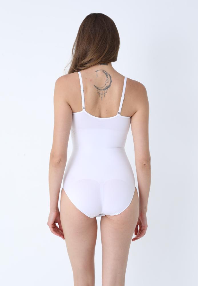 Body Modelator Dama,Chilot Clasic cu Bretele subtiri,Culoare Alb,Engros